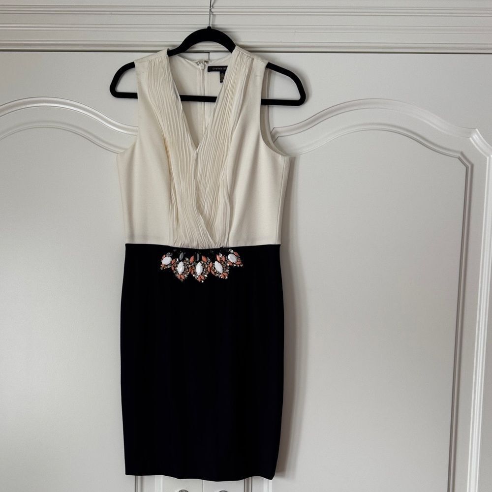 Cynthia Steffe Black and Cream Mini Dress